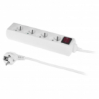 PRZEDŁUŻACZ Z TRZYKROTNYM GNIAZDEM Z WYŁĄCZNIKIEM ECO; 4X2p+Z; 10A; 5m; BIAŁY - PLASTROL - PS-470WS/5,0 E BIAŁY