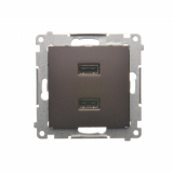 Ładowarka 2 x USB (moduł), 2.1 A, 5V DC, 230V; brąz mat - KONTAKT SIMON - DC2USB.01/46