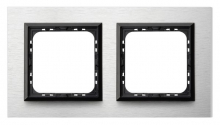 RAMKA PODWÓJNA SZCZOTKOWANE ALUMINIUM IMPRESJA. - OSPEL - R-2YAC/62/25