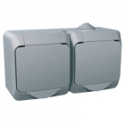 GNIAZDO PODWÓJNE SZARE IP44 CEDAR PLUS - SCHNEIDER ELECTRIC - WDE000622