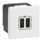 ŁADOWARKA USB TYP C+C 3A 2M BIAŁY MOSAIC - LEGRAND - 077590
