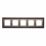 Ramka 5-krotna Nature-Drewno, ZŁOTE WENGE, IP20/IP44* (*IP44-należy zastosować zestaw uszczelek DUN5) - KONTAKT SIMON - DRN5/85