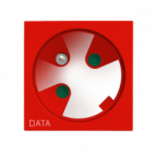 Gniazdo pojedyncze z uziemieniem DATA z kluczem uprawniającym, czerwony. - OSPEL - GK-1ZK/22