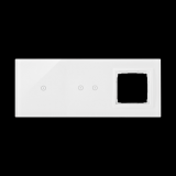 Panel dotykowy S54 Touch, 3 moduły, 1 pole dotykowe + 2 pola dotykowe poziome + 1 otwór na osprzęt S54, biała perła - KONTAKT SIMON - DSTR3120/70