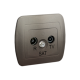 Gniazdo antenowe R-TV-SAT końcowe. Może być użyte jako gniazdo zakończeniowe do gniazd przelotowych R-TV-SAT; satynowy - KONTAKT SIMON - AAS/29