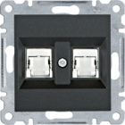 lumina Gniazdo komputerowe podwójne RJ45 kat.6 FTP, czarny - HAGER - WL2183