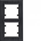 lumina passion Ramka 2-krotna pionowa, aluminium czarne - HAGER - WL9123