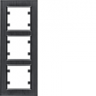 lumina passion Ramka 3-krotna pionowa, aluminium czarne - HAGER - WL9133