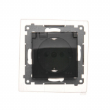 Gniazdo Schuko do wersji IP44 z przesłonami z uszczelką ramki (moduł) 16A, 250V~, zaciski śrubowe, klapka transparentna; antracyt - KONTAKT SIMON - DGSZ1BZ.01/48A