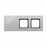 Panel dotykowy S54 Touch, 3 moduły, 1 pole dotykowe + 2 otwory na osprzęty S54, srebrna mgła - KONTAKT SIMON - DSTR3100/71