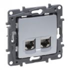 NILOE SELECTION - GNIAZDO 2 X RJ 45 KAT. 6 STP ALUMINIUM - LEGRAND - 762176