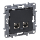 GNIAZDO KOMPUTEROWE PODWÓJNE 2XRJ45 KAT. 6 STP ANTRACYT NILOE SELECTION - LEGRAND - 762276