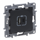 GNIAZDO PODWÓJNE USB TYP A+C 3A ANTRACYT NILOE SELECTION - LEGRAND - 762297