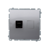 GNIAZDO KOMPUTEROWE POJEDYNCZE RJ45 KAT. 5 INOX BASIC - KONTAKT SIMON - BMF51.02/21