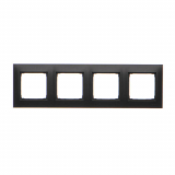 Ramka 4-krotna PREMIUM do puszek karton-gips IP20 / IP44; czarny - KONTAKT SIMON - DRK4/49