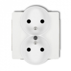 Mechanizm gniazda podwojnego do ramki DECO Soft, z uziemieniem  2x(2P+Z) (przesłony torów prądowych) - KARLIK - DGPRSO-2zp