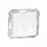 Pokrywa 2x gniazdo RJ45, płaska z żaluzjami (moduł); biały - KONTAKT SIMON - 82006-30