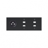 Panel 3-krotny: 1 gniazdo + 1 HDMI + 1 USB + 1 HDMI + 1 USB; czarny mat - KONTAKT SIMON - 10020318-238