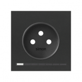 Panel 1-krotny: iO, gniazdo z uziemieniem ; czarny mat - KONTAKT SIMON - 10020126-238