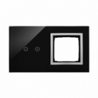 PANEL DOTYKOWY S54 TOUCH, 2 MODUŁY, 2 POLA DOTYKOWE POZIOME + 1 OTWÓR NA OSPRZĘT S54, KSIĘŻYCOWA LAWA - KONTAKT SIMON - DSTR220/74