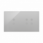 PANEL DOTYKOWY S54 TOUCH, 2 MODUŁY, 2 POLA DOTYKOWE PIONOWE + 4 POLA DOTYKOWE, SREBRNA MGŁA - KONTAKT SIMON - DSTR234/71