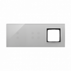PANEL DOTYKOWY S54 TOUCH, 3 MODUŁY, 2 POLA DOTYKOWE PIONOWE + 4 POLA DOTYKOWE + 1 OTWÓR NA OSPRZĘT S54, SREBRNA MGŁA - KONTAKT SIMON - DSTR3340/71