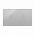PANEL DOTYKOWY S54 TOUCH, 2 MODUŁY, 2 POLA DOTYKOWE PIONOWE + 2 POLA DOTYKOWE PIONOWE, SREBRNA MGŁA - KONTAKT SIMON - DSTR233/71