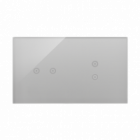 PANEL DOTYKOWY S54 TOUCH, 2 MODUŁY, 2 POLA DOTYKOWE POZIOME + 2 POLA DOTYKOWE PIONOWE, SREBRNA MGŁA - KONTAKT SIMON - DSTR223/71