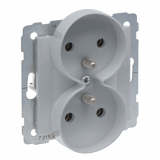 GNIAZDO 2X2P+Z - 16 A - 250 V~ - ZACISKI ŚRUBOWE - MOŻLIWOŚĆ MONTAŻU W RAMKACH WIELKOROTYNYCH  ALUMINIUM SUNO - LEGRAND - 721391