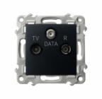 Gniazdo RTV-DATA - CZARNY METALIK SZAFIR - OSPEL - GPA-ZD/m/33