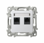 GNIAZDO KOMPUTEROWE PODWÓJNE RJ45 KAT.5E BIAŁY SZAFIR - OSPEL - GPK-2Z/K/m/00