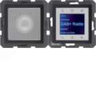 Q.x Radio Touch DAB+, Bluetooth z głośnikiem antracyt aksamit - HAGER - 30806086