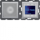 Q.x Radio Touch DAB+, Bluetooth z głośnikiem alu aksamit - HAGER - 30806084