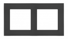 Ramka 2-krotna Nature; Szkło mrożone czarne Simon 55 - KONTAKT SIMON - TRN2/179