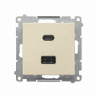 Ładowarka USB typ A+C (moduł); Szampański mat Simon 55 - KONTAKT SIMON - TEC2CA.01/144
