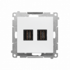 Gniazdo HDMI podwójne (moduł); Biały mat Simon 55 - KONTAKT SIMON - TGHDMI2.01/111