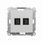 Gniazdo HDMI podwójne (moduł); Aluminium mat Simon 55 - KONTAKT SIMON - TGHDMI2.01/143