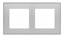Ramka 2-krotna DUO; Aluminium, podstawa czarna Simon 55 - KONTAKT SIMON - TRD2.149/143