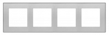 Ramka 4-krotna DUO; Aluminium, podstawa czarna Simon 55 - KONTAKT SIMON - TRD4.149/143