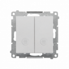 Łącznik krzyżowy podwójny z podświetleniem (moduł) 10 AX, 250 V~, szybkozłącza; Aluminium mat Simon 55 - KONTAKT SIMON - TW7/2L2.01/143