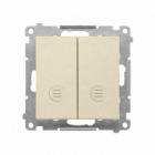 Łącznik krzyżowy podwójny z podświetleniem (moduł) 10 AX, 250 V~, szybkozłącza; Szampański mat Simon 55 - KONTAKT SIMON - TW7/2L2.01/144
