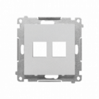 Pokrywa gniazd teleinformatycznych na Keystone płaska podwójna (moduł); Aluminium mat Simon 55 - KONTAKT SIMON - TKP2.01/143