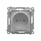 Gniazdo wtyczkowe do wersji IP44 bez uszczelki (moduł) 16 A, 250 V~, szybkozłącza. Klapka transparentna; Aluminium mat Simon 55 - KONTAKT SIMON - TGZ1BCUZ.01/143A