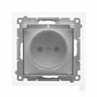 Gniazdo wtyczkowe do wersji IP44 z uszczelką (moduł) 16 A, 250 V~, szybkozłącza. Klapka transparentna; Aluminium mat Simon 55 - KONTAKT SIMON - TGZ1BCZ.01/143A