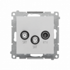 Gniazdo antenowe satelitarne podwójne SAT-SAT-RTV (moduł). 2x Wejście: 5 MHz÷2,4 GHz; Aluminium mat Simon 55 - KONTAKT SIMON - TASK2.01/143