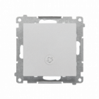 Przycisk „dzwonek” z podświetleniem LED (moduł) 10 AX, 250 V~, szybkozłącza; Aluminium mat Simon 55 - KONTAKT SIMON - TD1L.01/143
