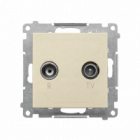 Gniazdo antenowe R-TV zakończeniowe 10 dB do gniazd przelotowych (moduł). 1x Wejście: 5÷862 MHz; Szampański mat Simon 55 - KONTAKT SIMON - TAZ.01/144