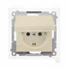 Gniazdo Schuko do wersji IP44 z przesłonami z uszczelką ramki (moduł) 16 A, 250 V~, szybkozłącza. Klapka w kolorze pokrywy; Szampański mat Simon 55 - KONTAKT SIMON - TGSZ1BCZ.01/144