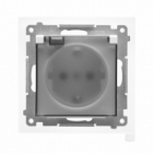 Gniazdo Schuko do wersji IP44 z przesłonami z uszczelką ramki (moduł) 16 A, 250 V~, szybkozłącza. Klapka transparentna; Biały mat Simon 55 - KONTAKT SIMON - TGSZ1BCZ.01/111A
