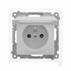 Gniazdo wtyczkowe do wersji IP44 z uszczelką (moduł) 16 A, 250 V~, szybkozłącza. Klapka w kolorze pokrywy; Aluminium mat Simon 55 - KONTAKT SIMON - TGZ1BCZ.01/143